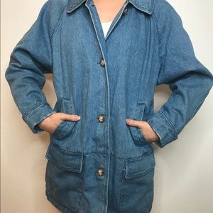 Long denim coat